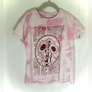 “Just Happy To Be Here” Tie Dye Kids T Shirt